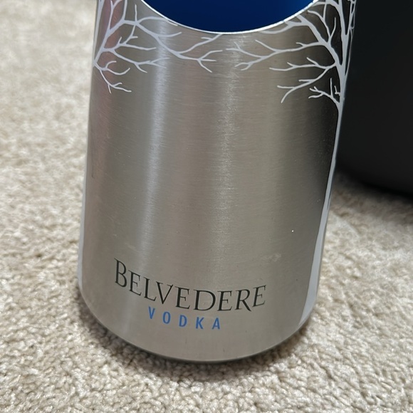 Belvedere Vodka Promo Steel Cocktail Ice Bucket Rare w/ Tongs - Picture 2 of 6